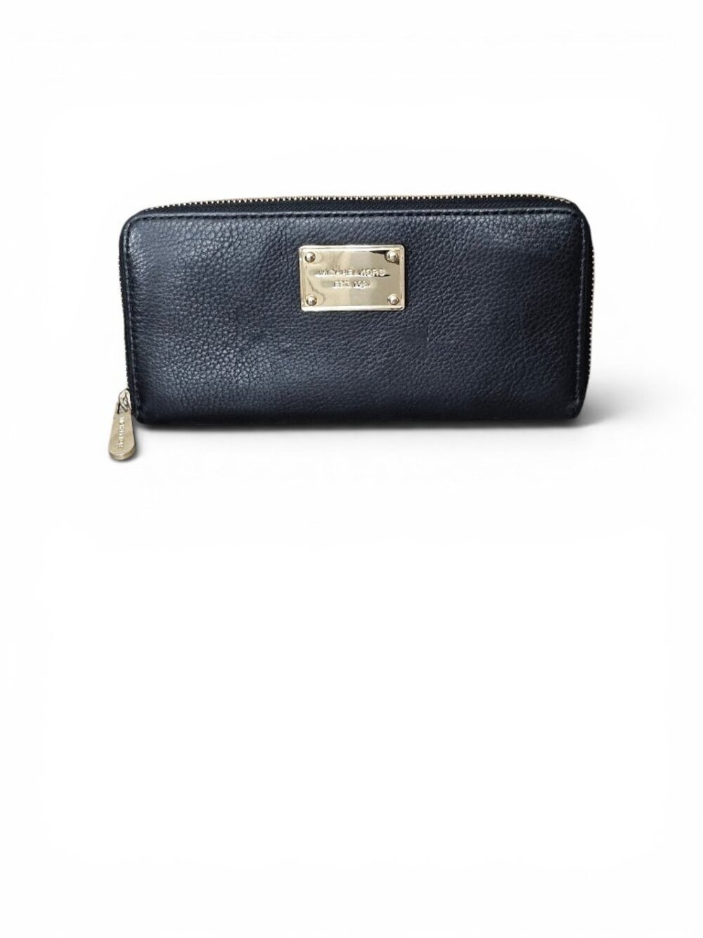 Michael Kors Jet Set Travel Pebble Leather Large Continental Zip Wallet COA Blk